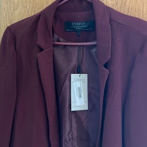 Stoosh Boyfriend Blazer, XL, NWT, Wine color